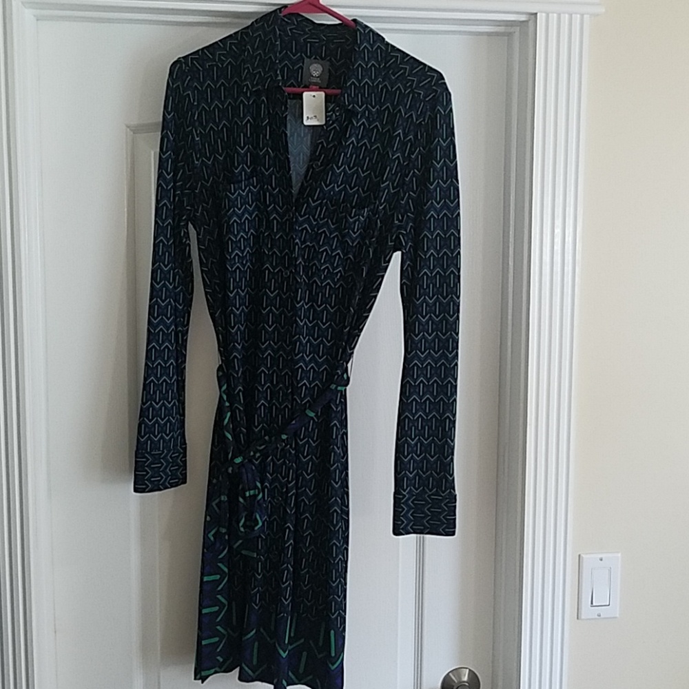 Vince Camuto Patterned Shirt Dress